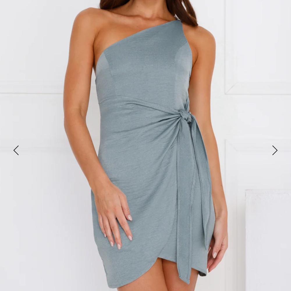 One-Shoulder Sage Dress
